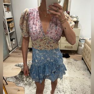 Loveshackfancy floral mini dress size small